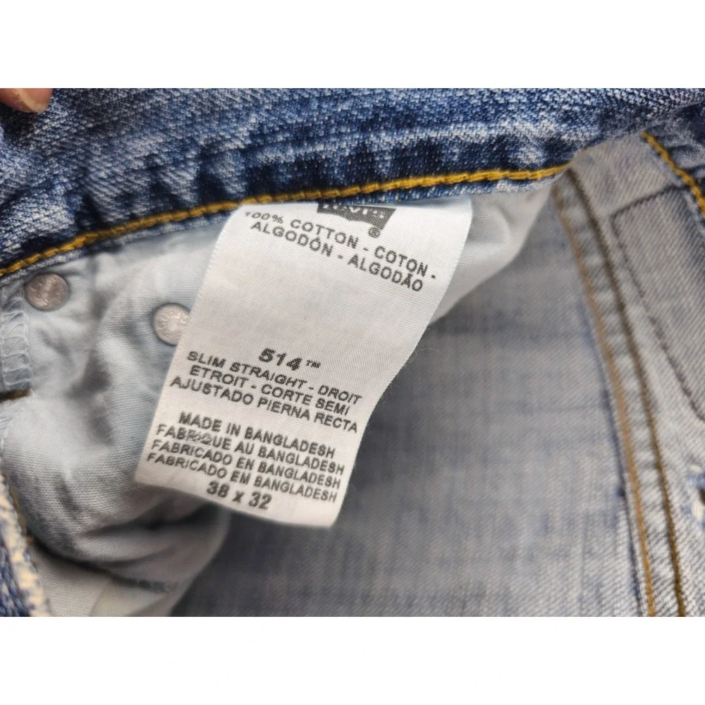 Vintage Levis 514 Slim Straight Blue Jeans Mens Size 38x32 Slim Straight Bootcut
